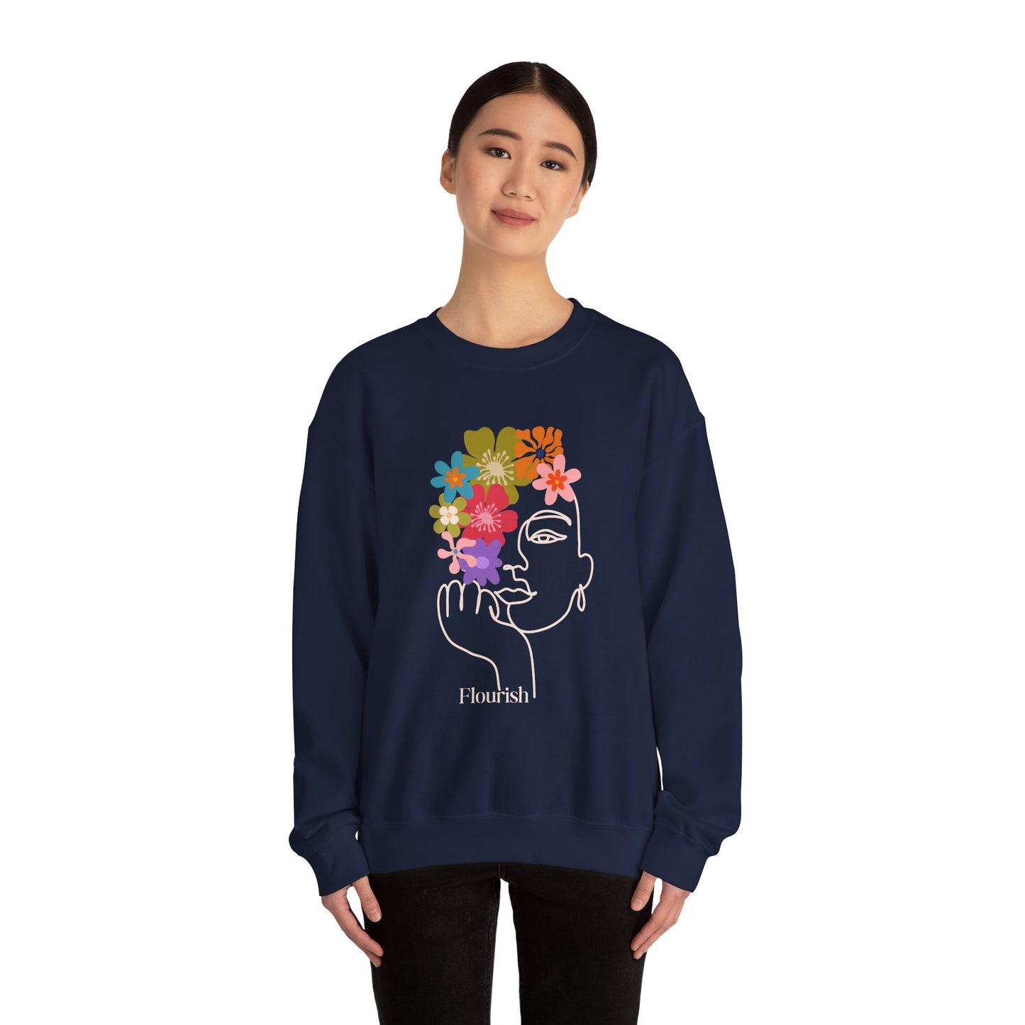 Flourish Floral Design Unisex Crewneck Sweatshirt