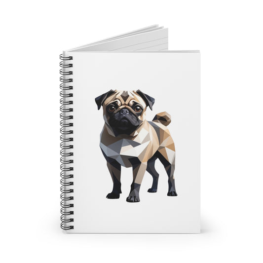 Geometric Pug Spiral Notebook