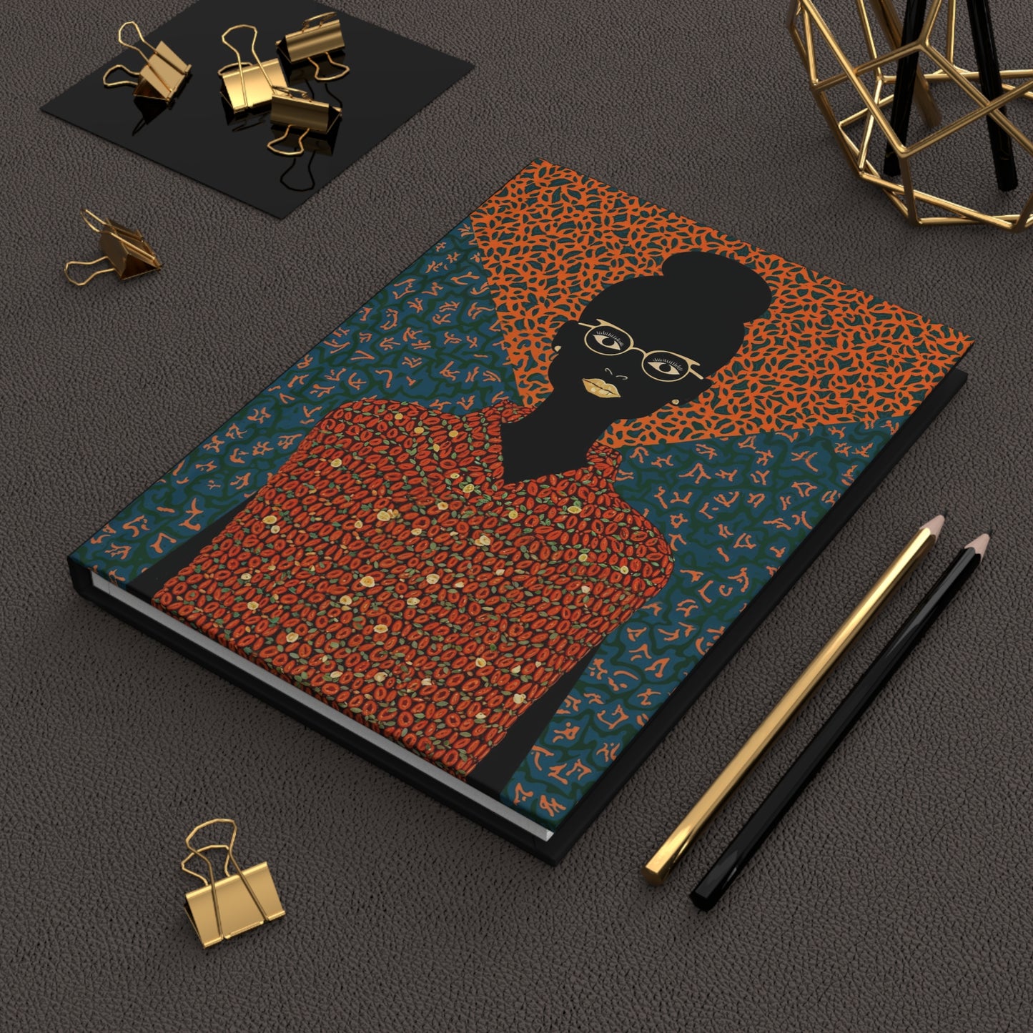 Woman in the Orange Dress Hardcover Journal