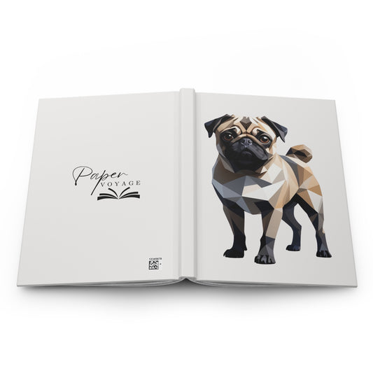 Geometric Pug Hardcover Journal