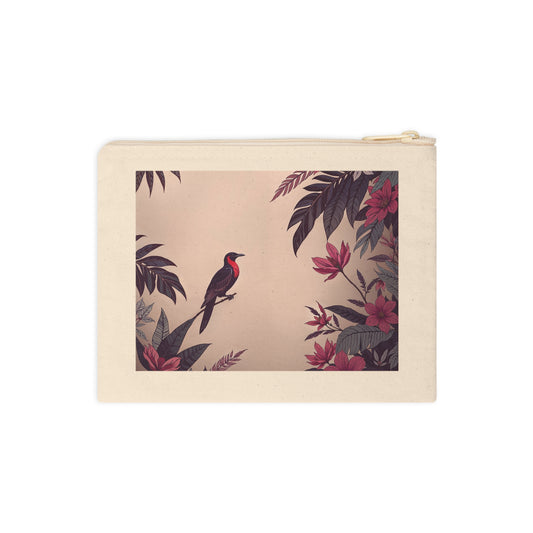 Tropical Bird Canvas Zipper Pouch