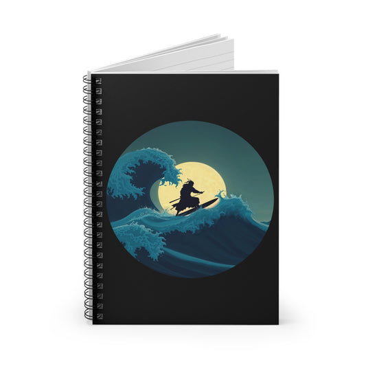 Surfing Samurai Spiral Notebook