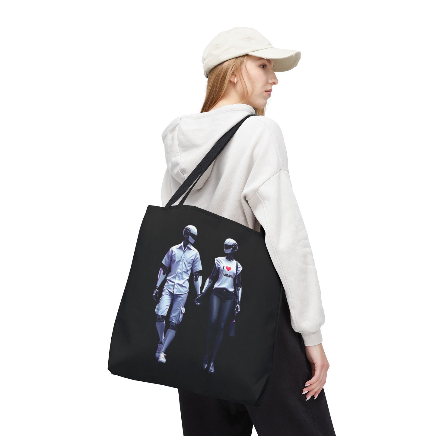 I Love Humans Tote Bag for Tech Lovers