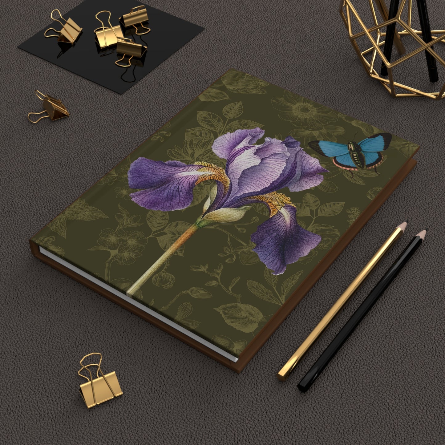 Purple Iris Hardcover Journal