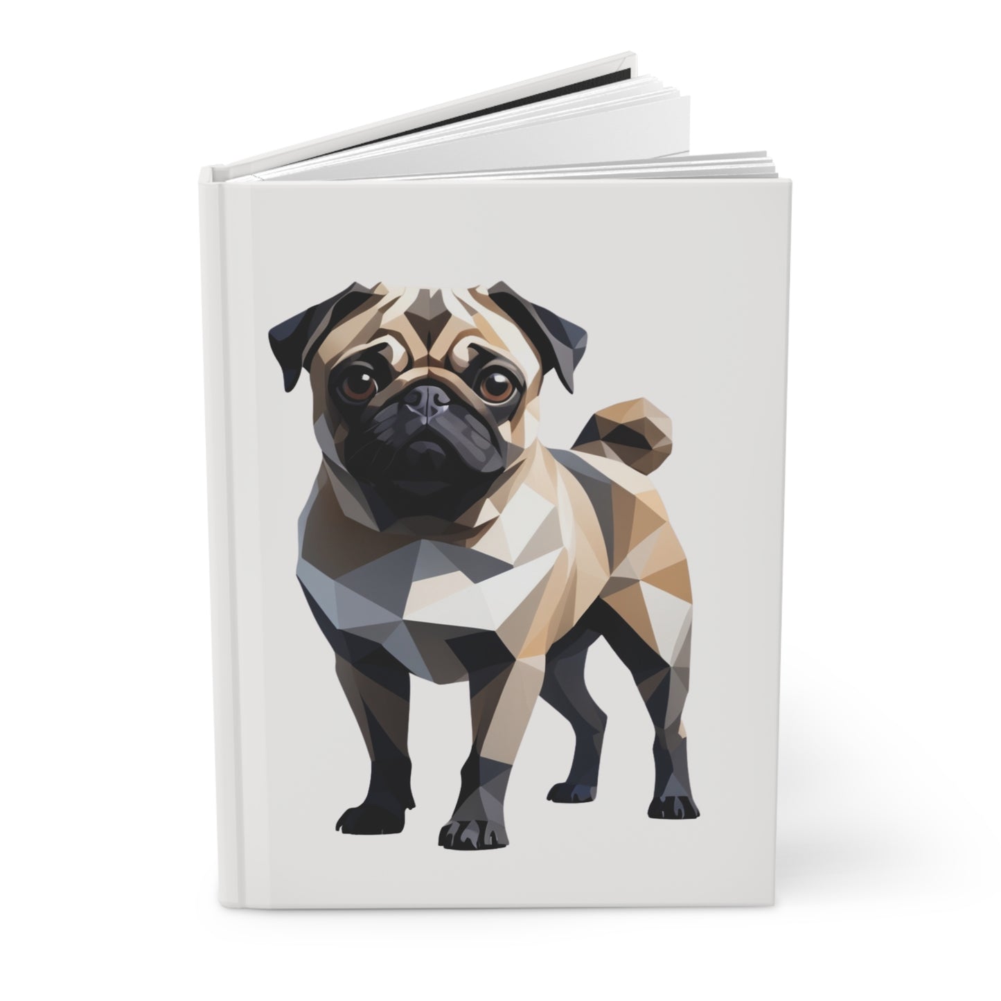 Geometric Pug Hardcover Journal