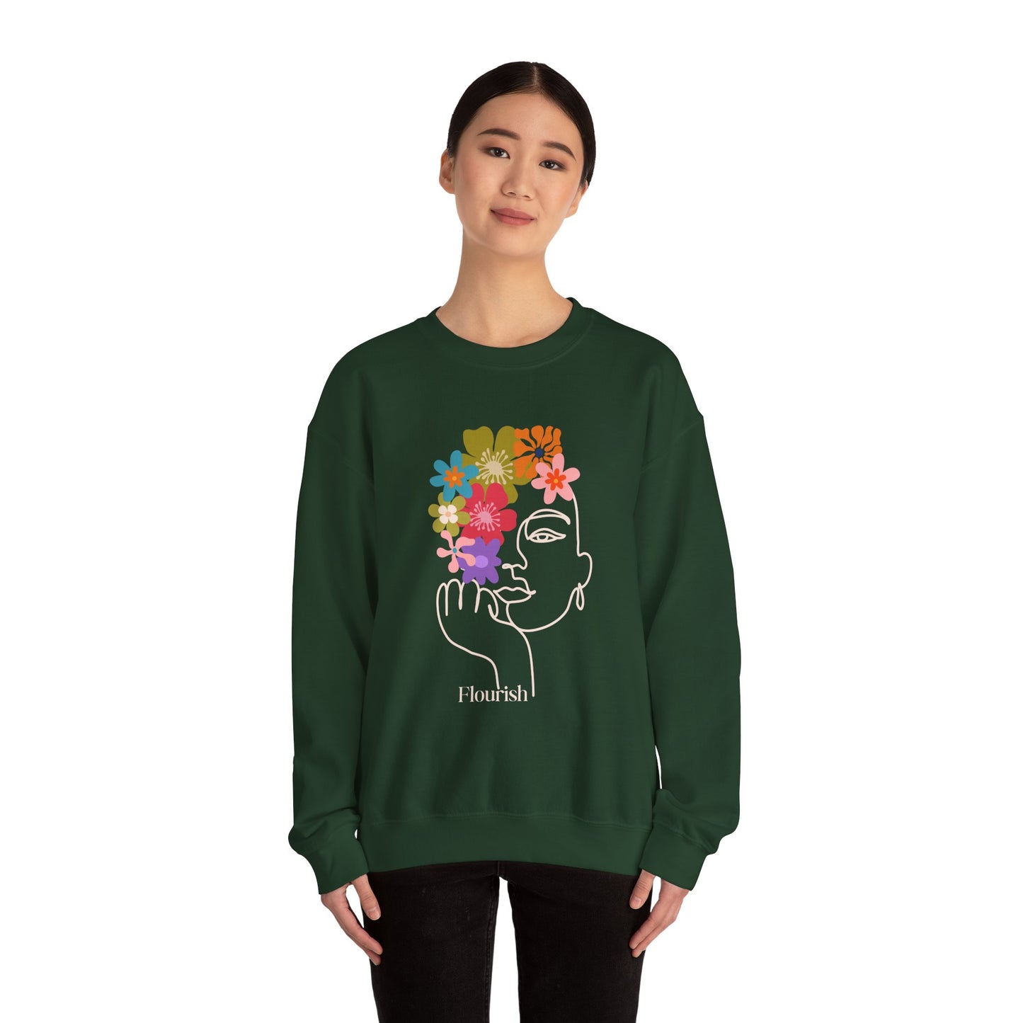 Flourish Floral Design Unisex Crewneck Sweatshirt