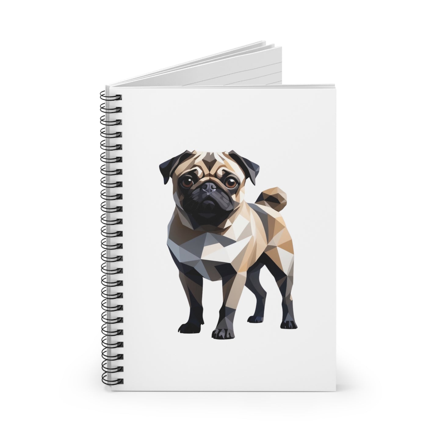 Geometric Pug Spiral Notebook