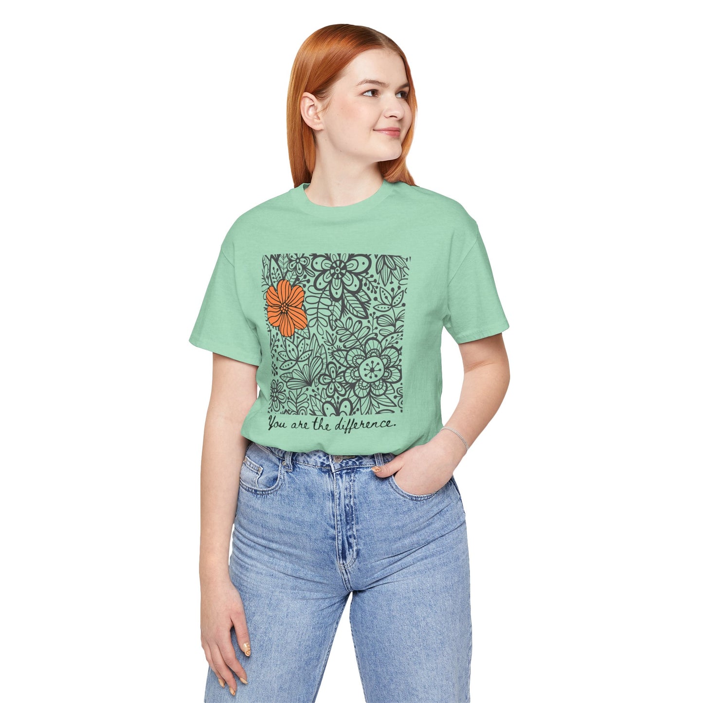 You Are The Difference Inspirational Floral Tee