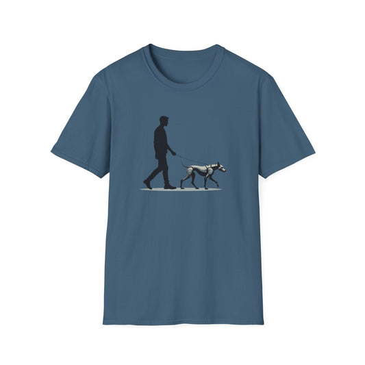 Robot Dog Walking Unisex Softstyle T-Shirt