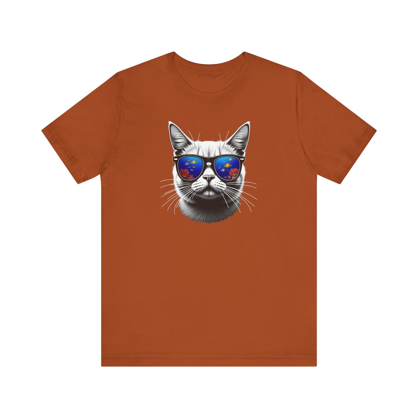 Cat with fish Sunglasses Unisex Tee