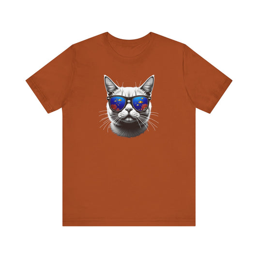 Cat with fish Sunglasses Unisex Tee