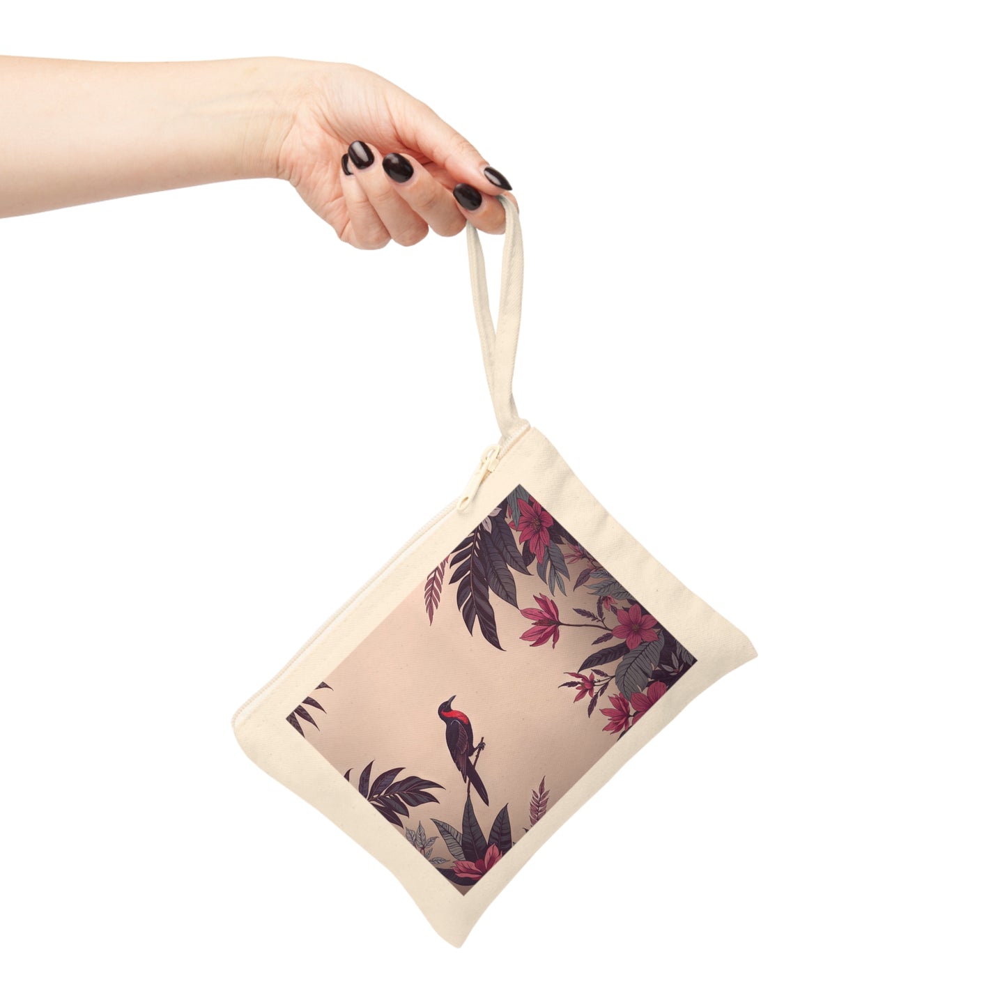Tropical Bird Canvas Zipper Pouch