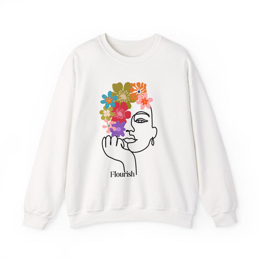 Flourish Floral Design Crewneck Sweatshirt
