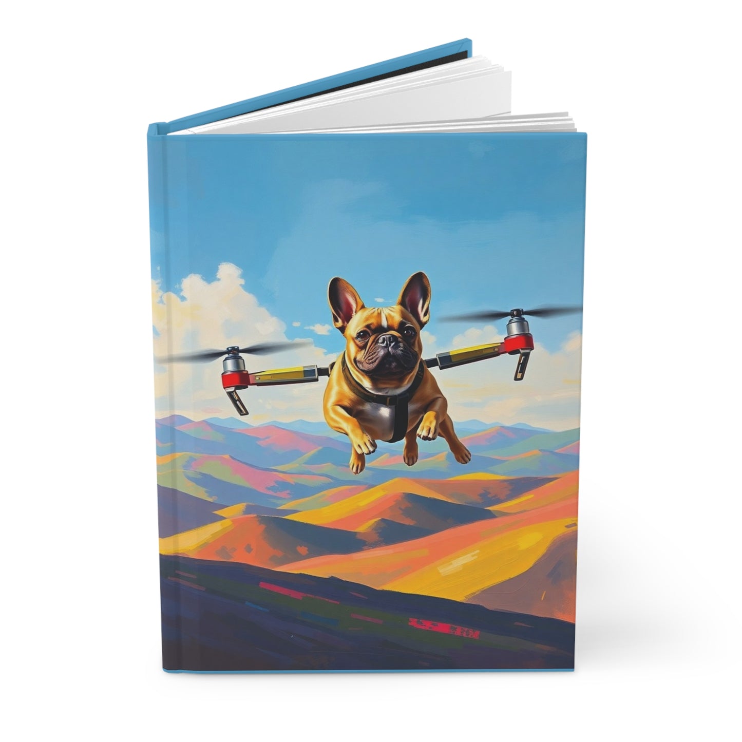 Flying Frenchie Hardcover Journal