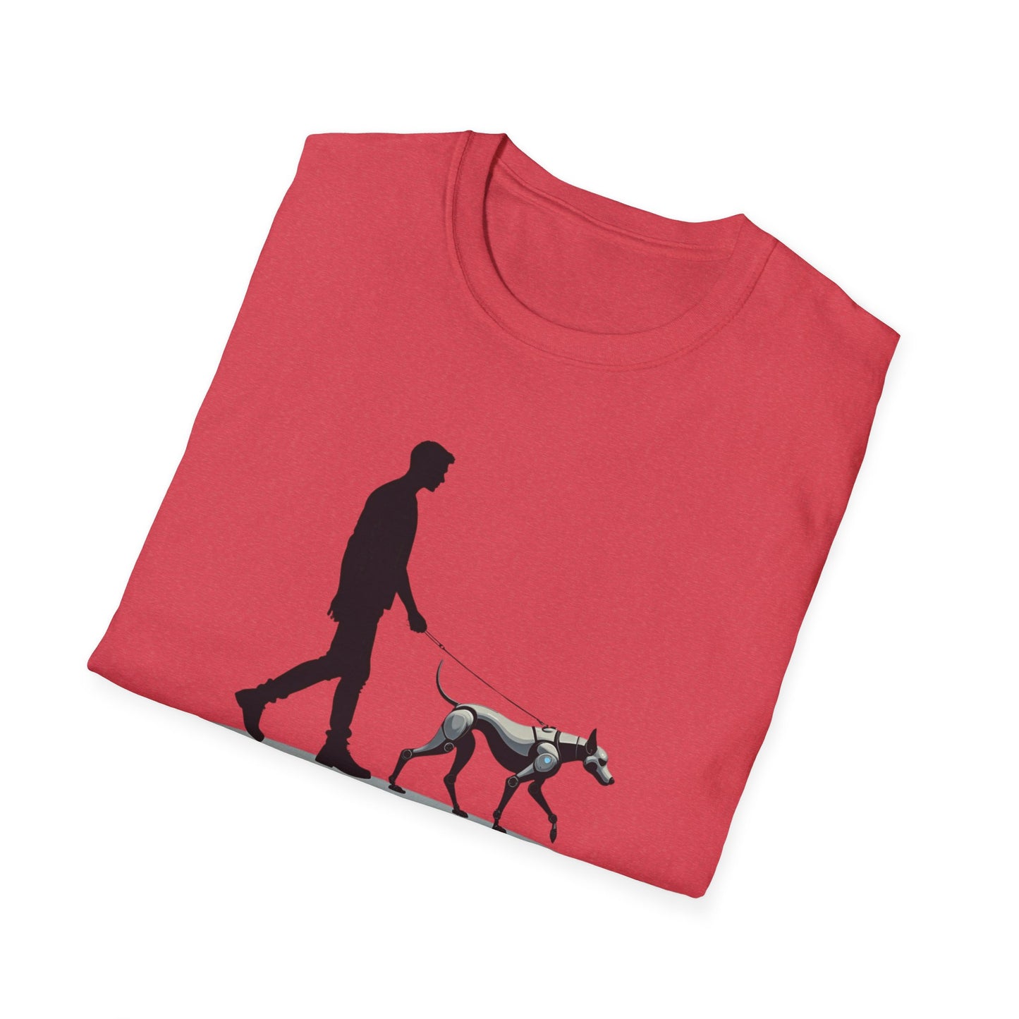 Robot Dog Walking Unisex Softstyle T-Shirt