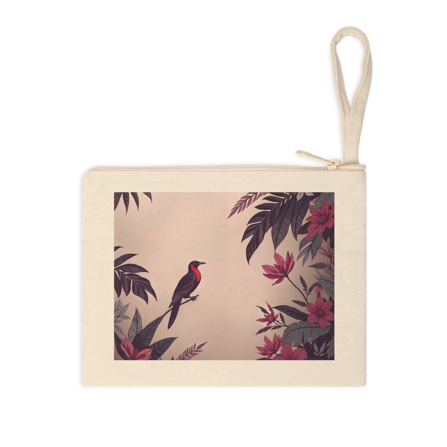 Tropical Bird Canvas Zipper Pouch