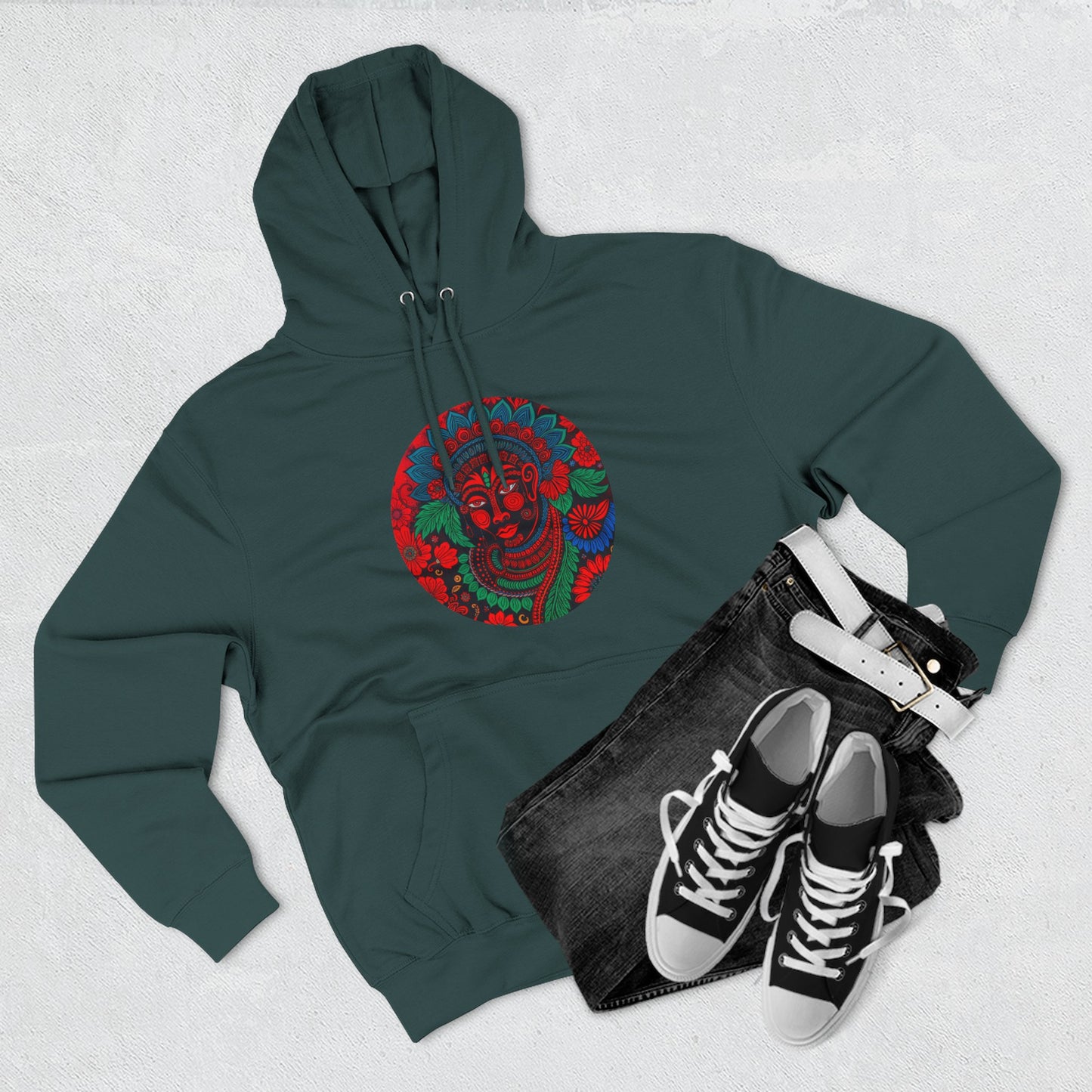 Vibrant Tribal Fleece Hoodie