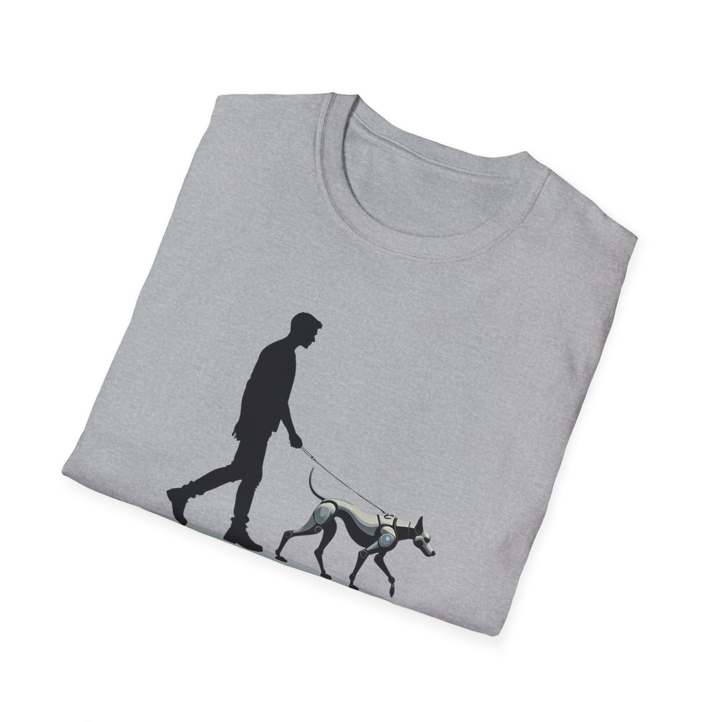 Robot Dog Walking Unisex Softstyle T-Shirt