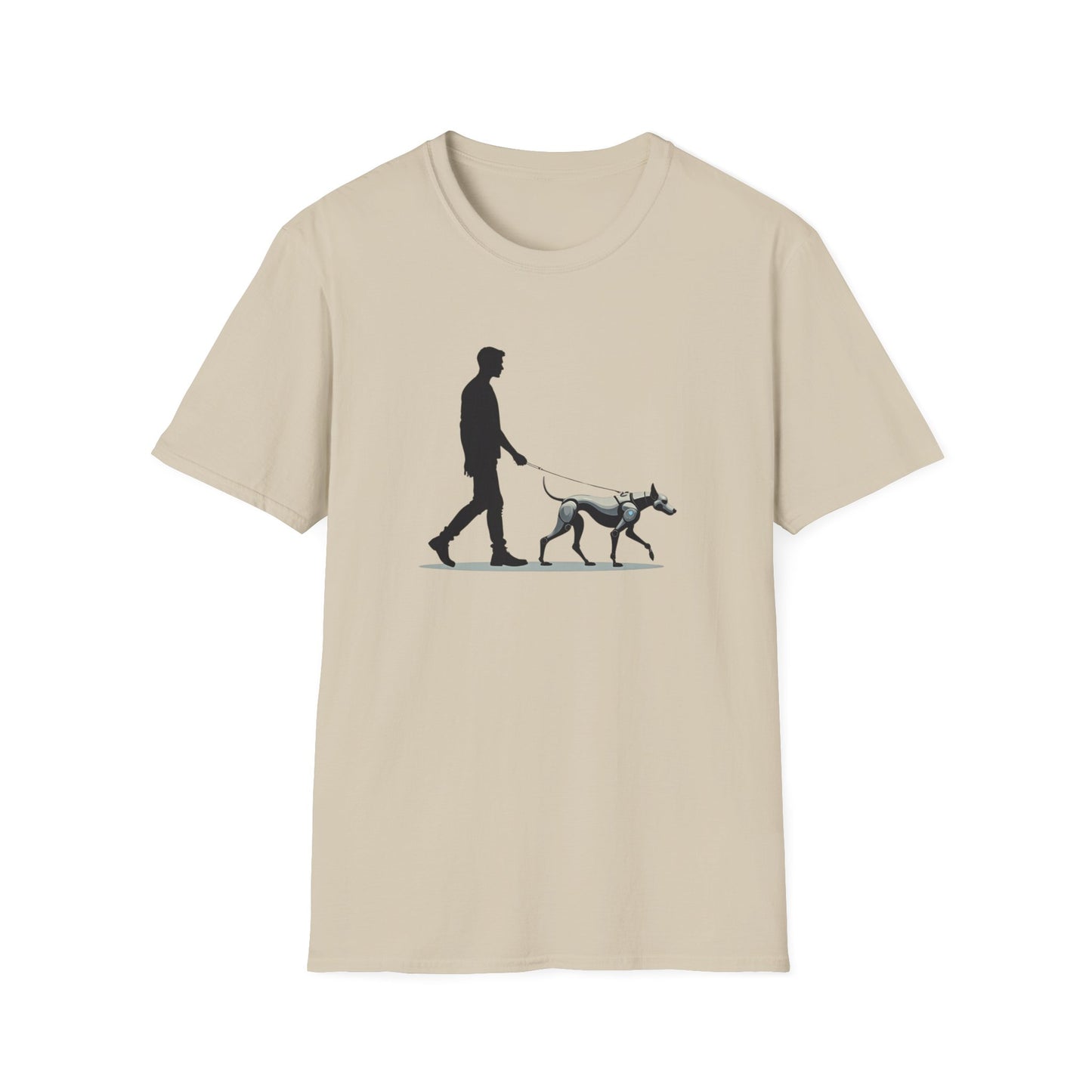 Robot Dog Walking Unisex Softstyle T-Shirt