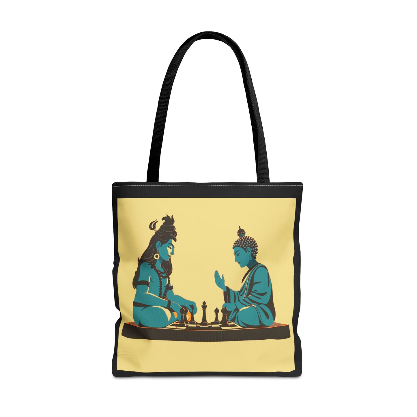 Shiva and Buddha play chess Tote Bag