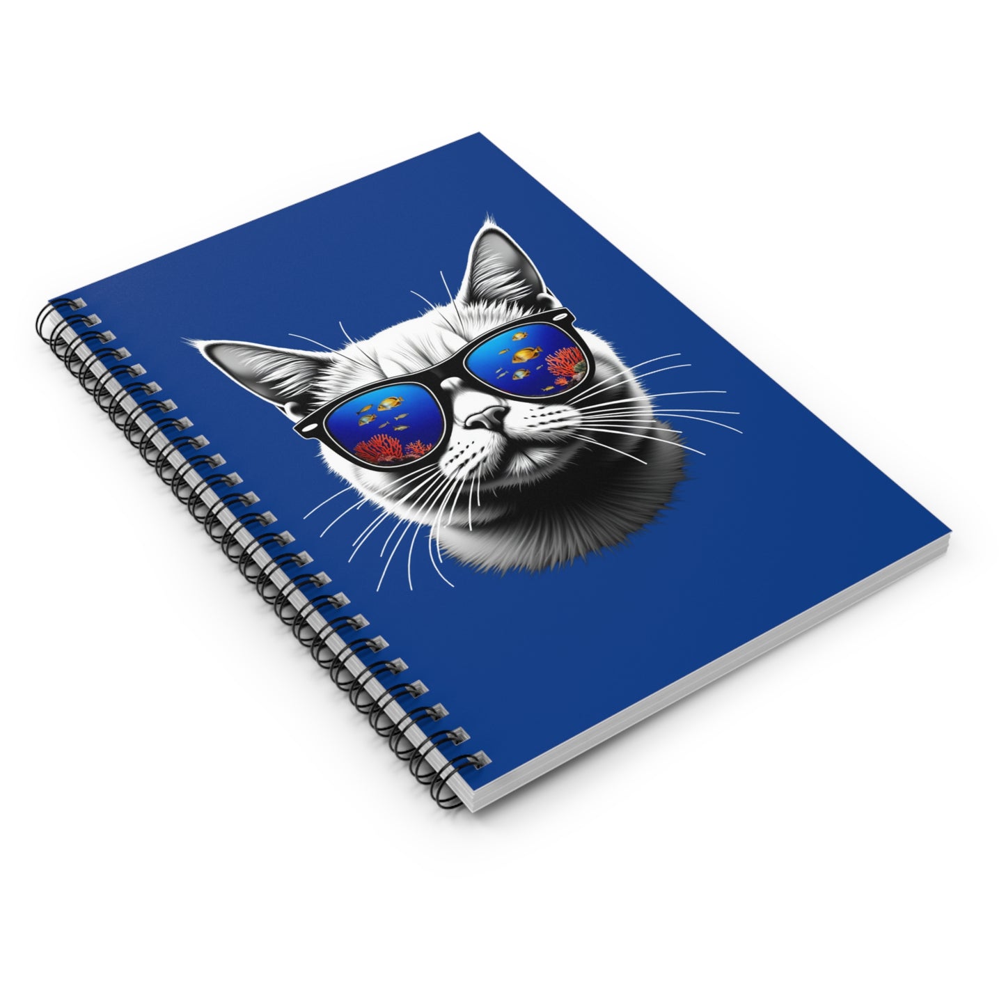 Cat with Fish Spiral Notebook