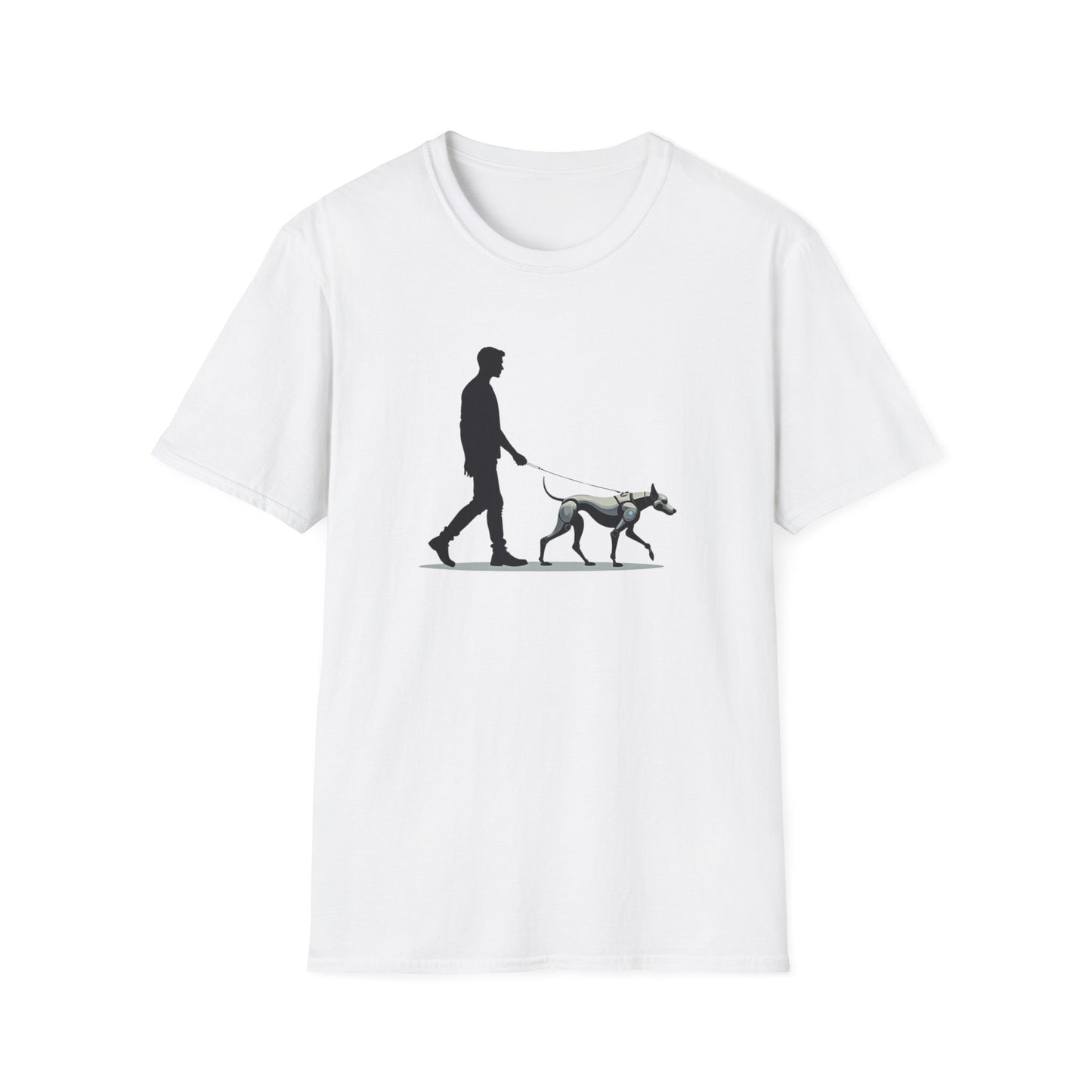 Robot Dog Walking Unisex Softstyle T-Shirt