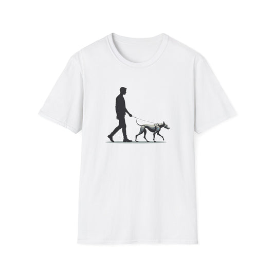 Robot Dog Walking Unisex Softstyle T-Shirt