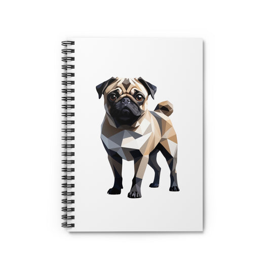 Geometric Pug Spiral Notebook