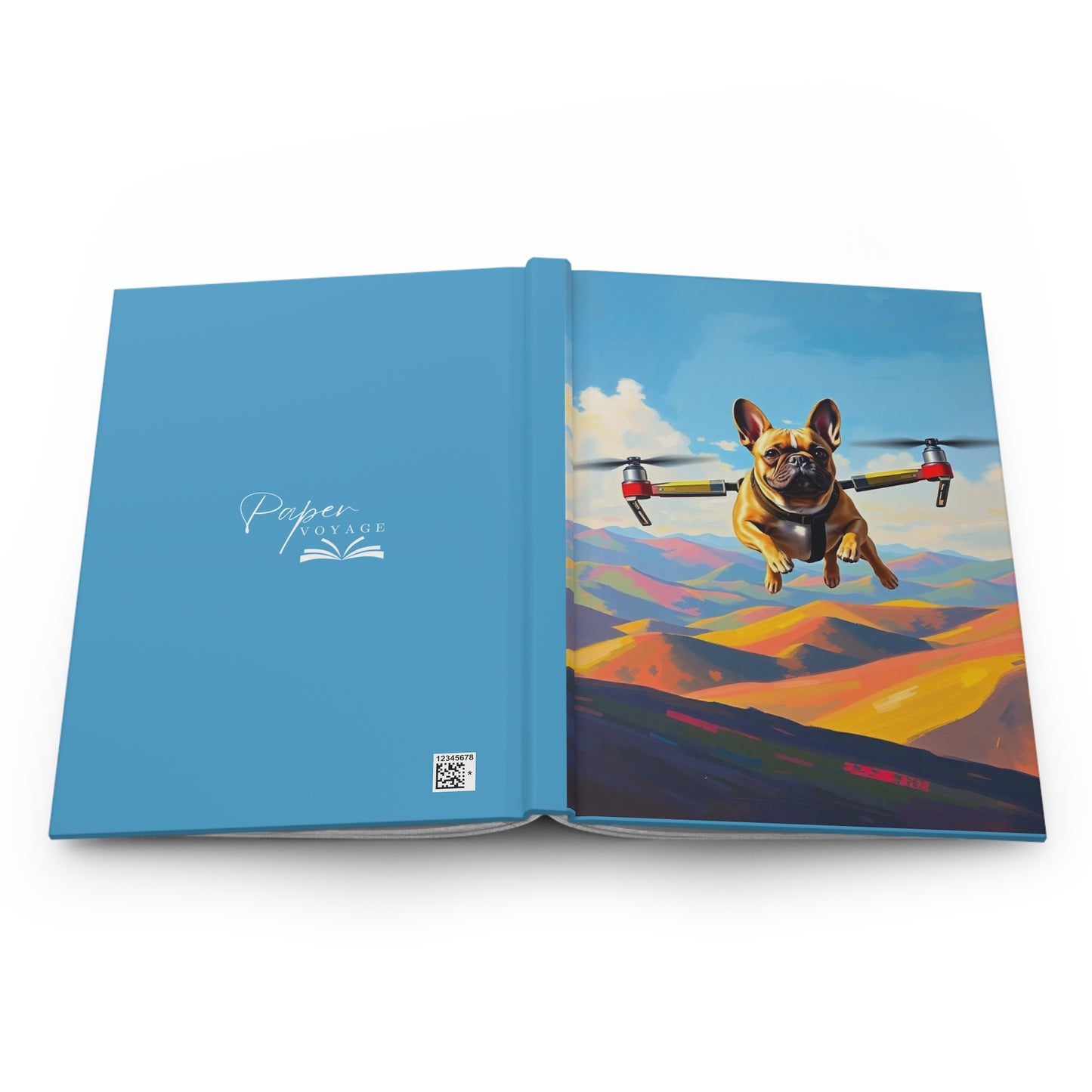 Flying Frenchie Hardcover Journal