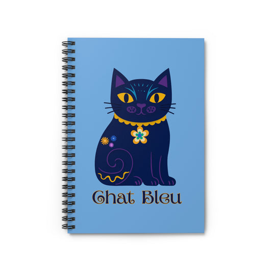 Chat Bleu Spiral Notebook