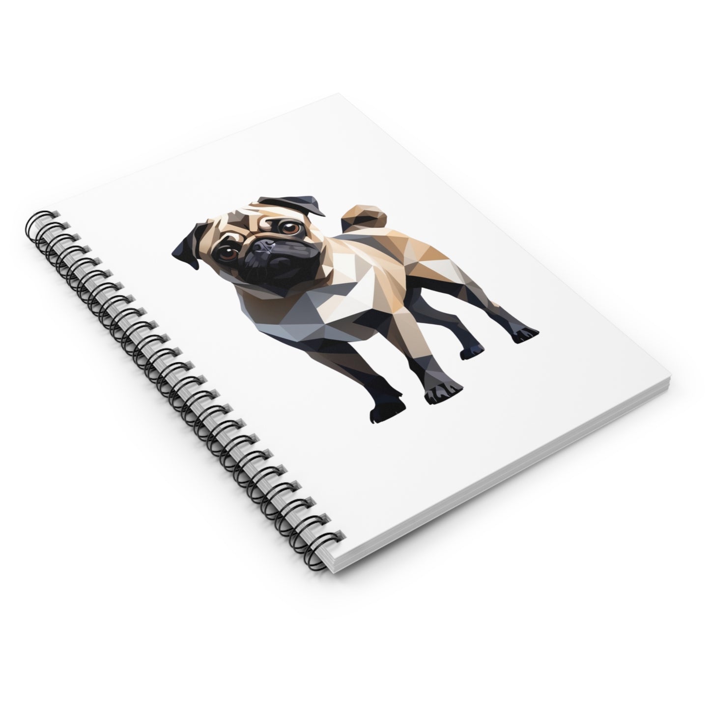 Geometric Pug Spiral Notebook