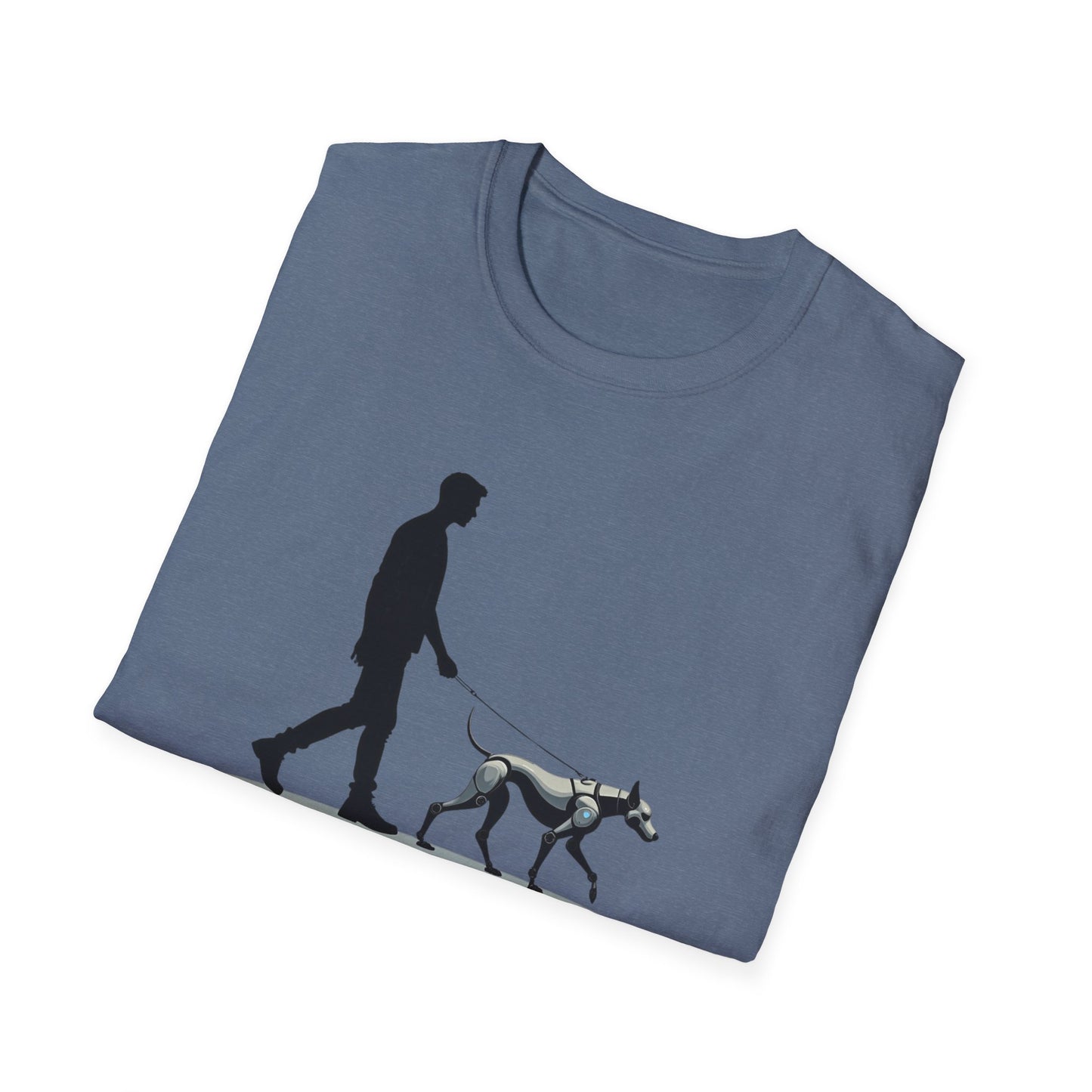 Robot Dog Walking Unisex Softstyle T-Shirt