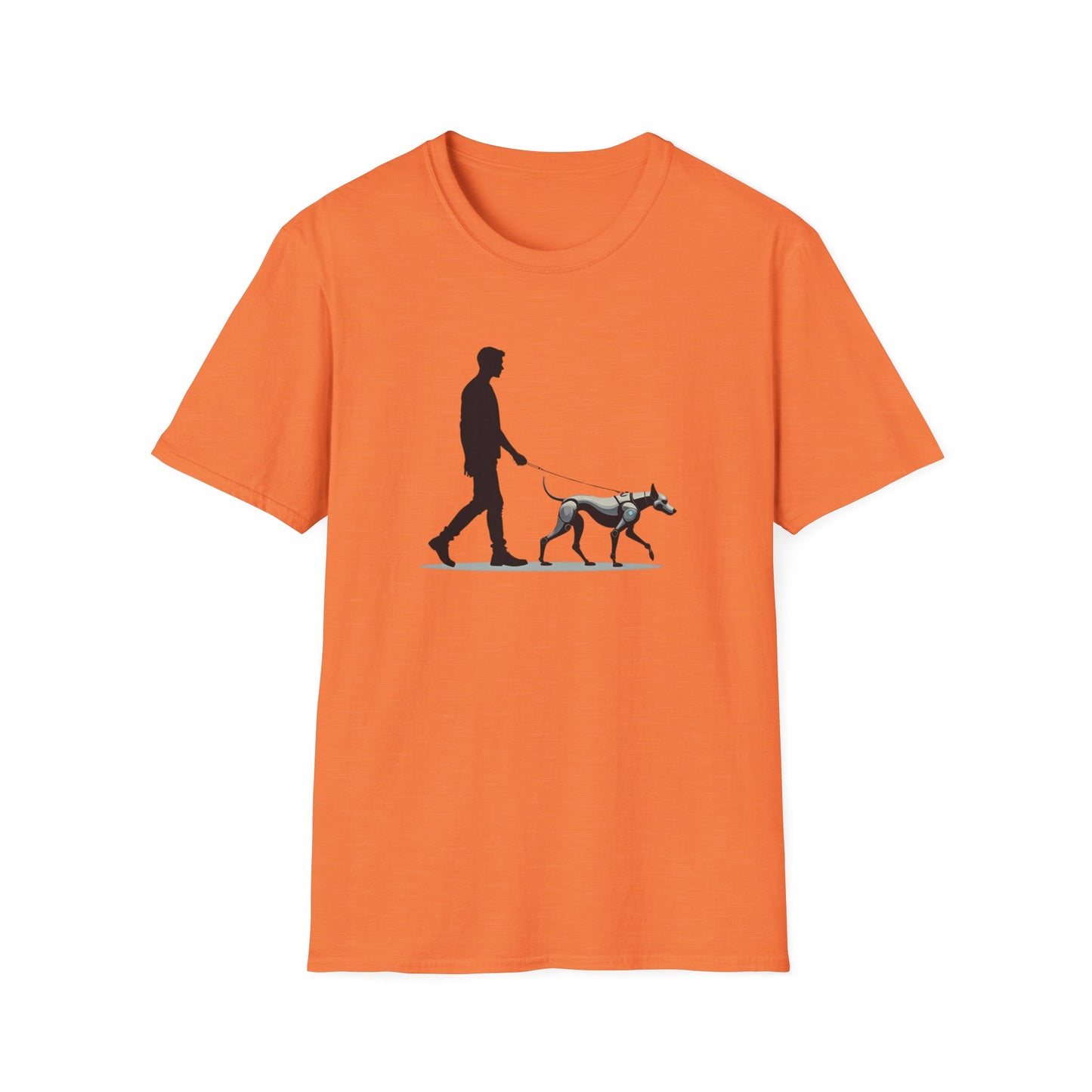 Robot Dog Walking Unisex Softstyle T-Shirt