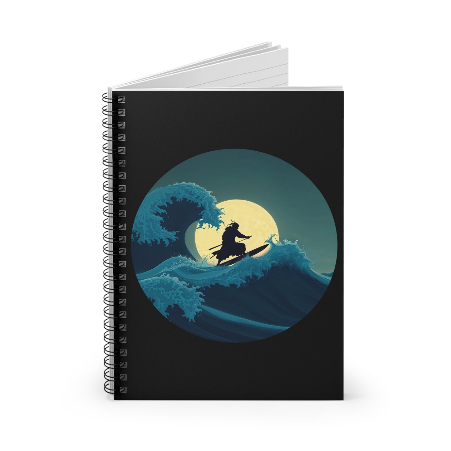 Surfing Samurai Spiral Notebook