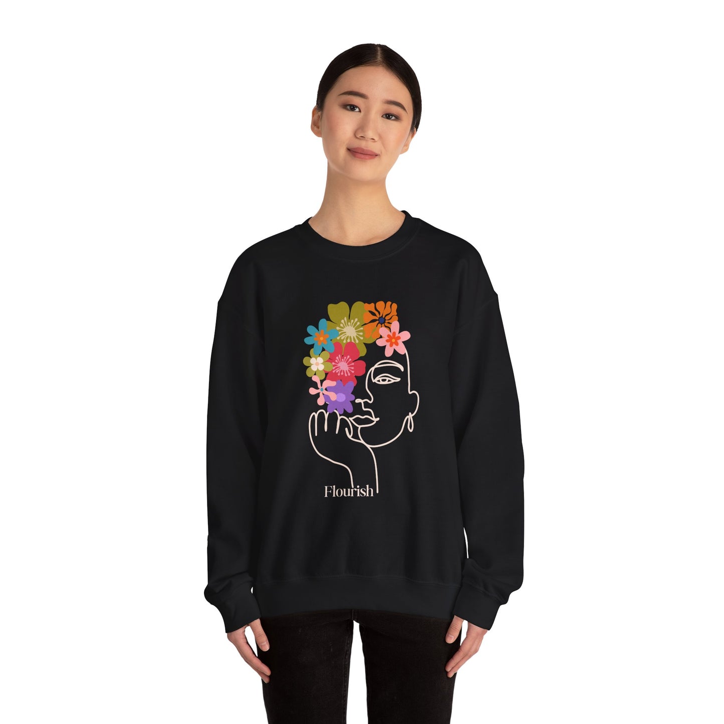 Flourish Floral Design Unisex Crewneck Sweatshirt