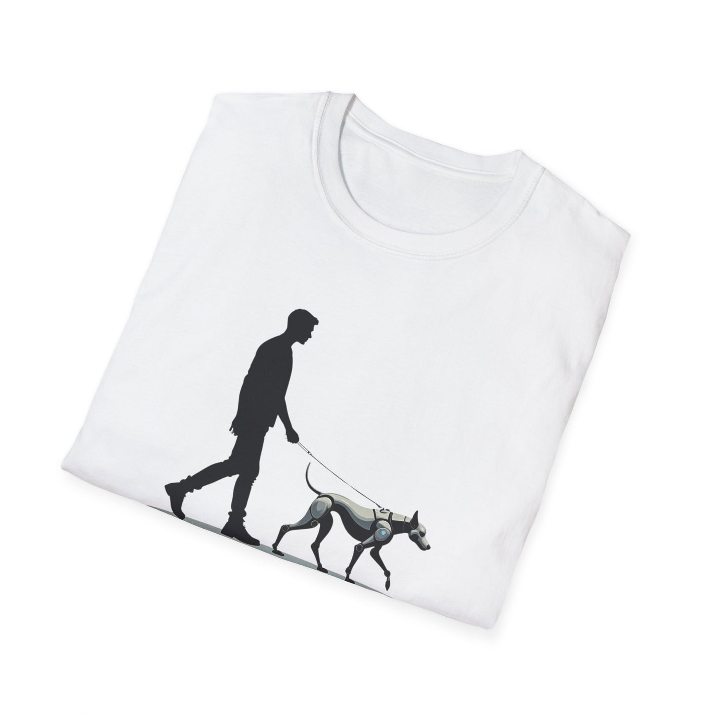 Robot Dog Walking Unisex Softstyle T-Shirt