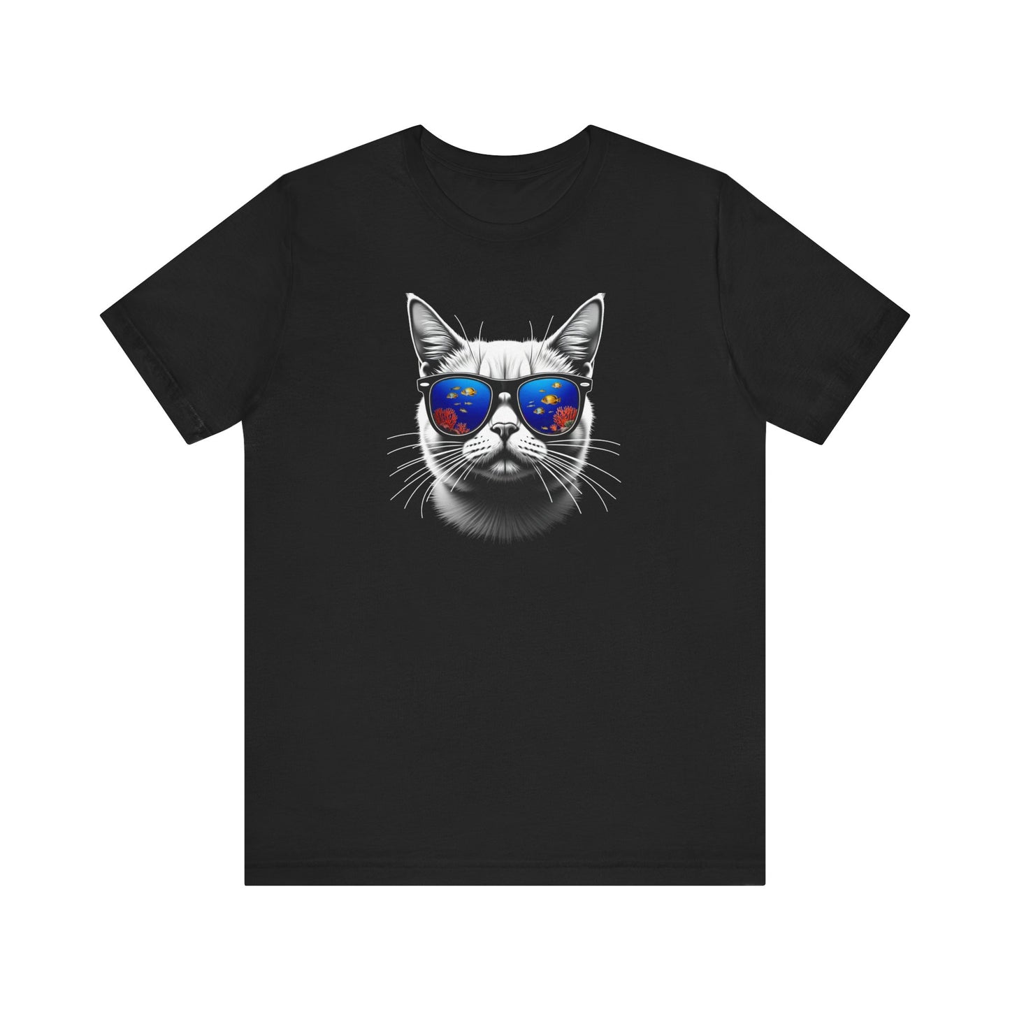 Cat with fish Sunglasses Unisex Tee