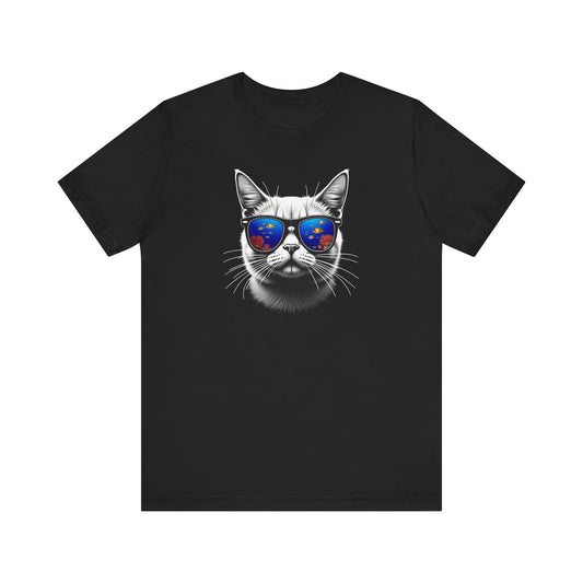 Cat with fish Sunglasses Unisex Tee