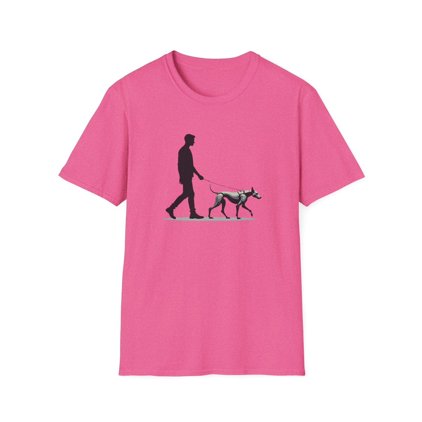 Robot Dog Walking Unisex Softstyle T-Shirt
