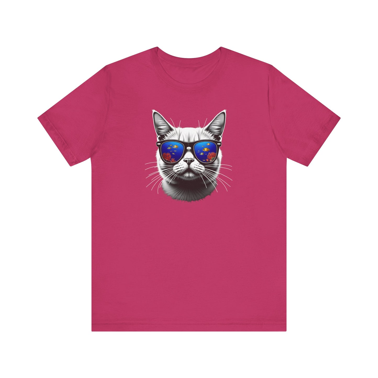 Cat with fish Sunglasses Unisex Tee
