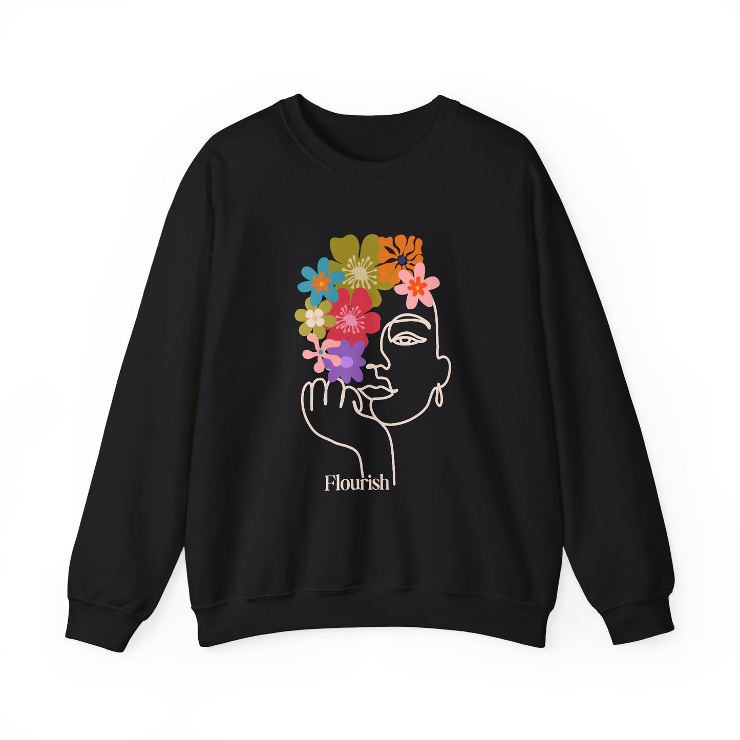 Flourish Floral Design Unisex Crewneck Sweatshirt