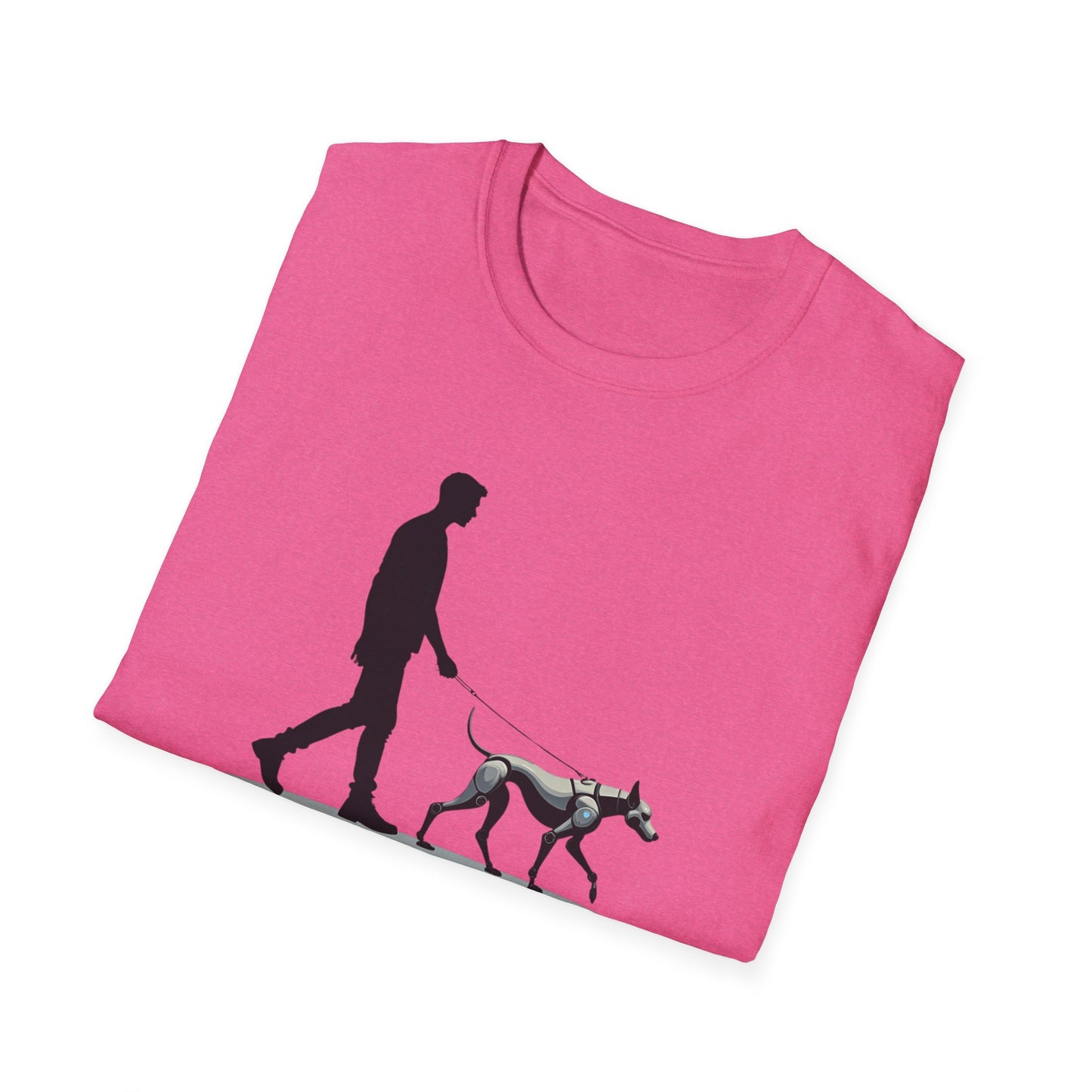 Robot Dog Walking Unisex Softstyle T-Shirt