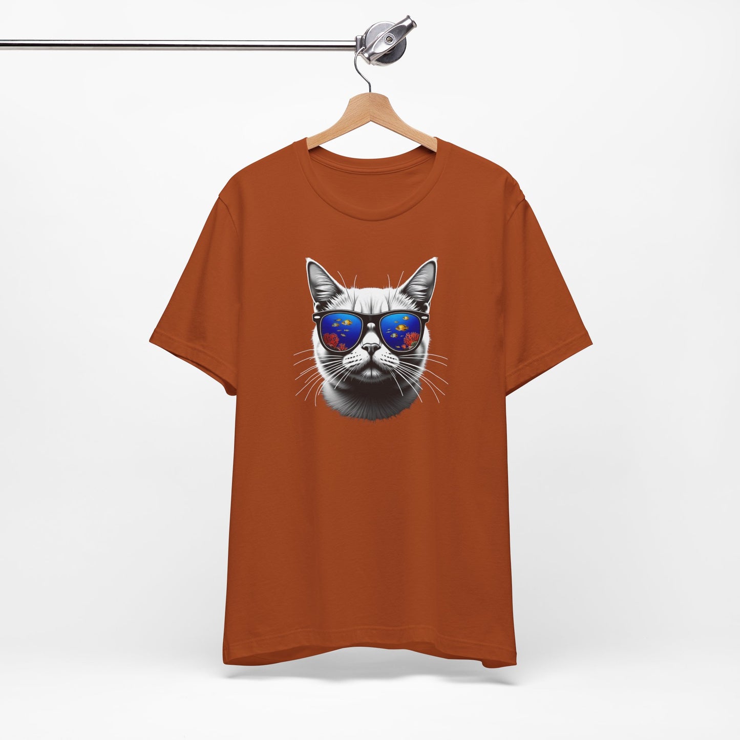 Cat with fish Sunglasses Unisex Tee