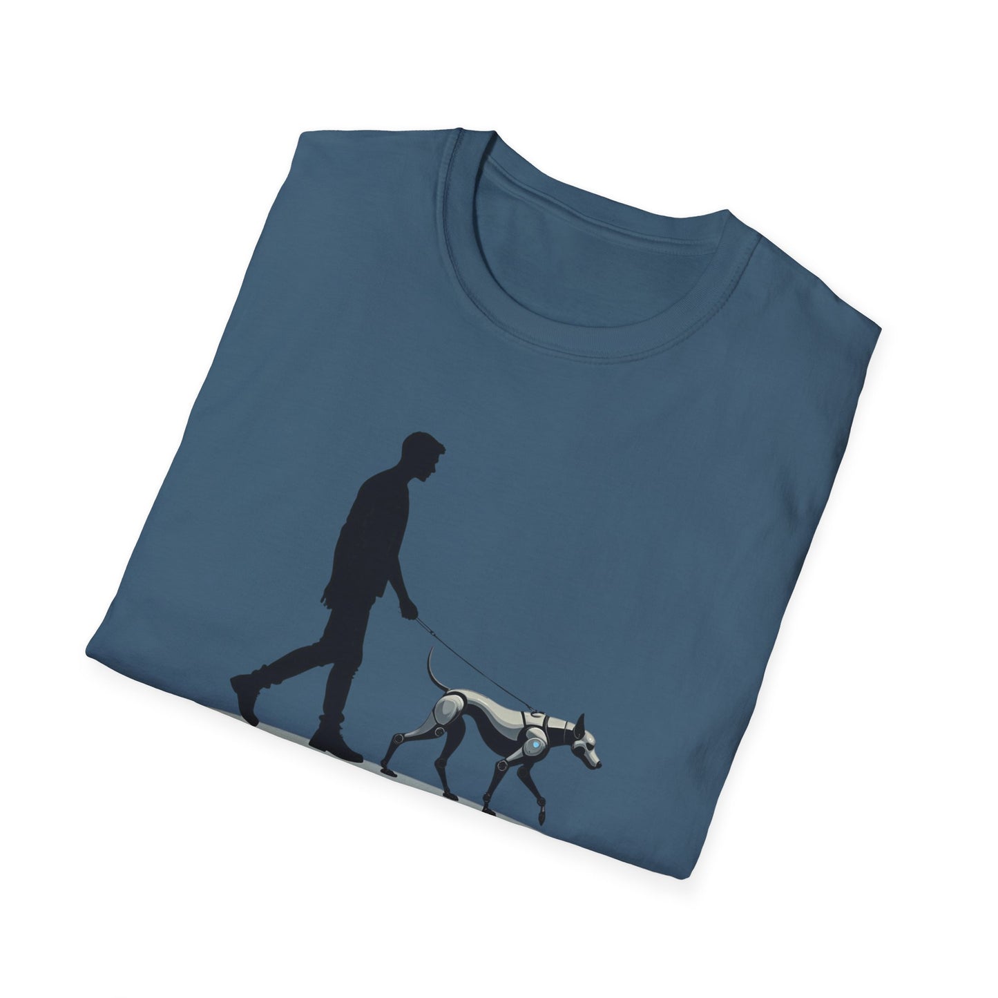 Robot Dog Walking Unisex Softstyle T-Shirt