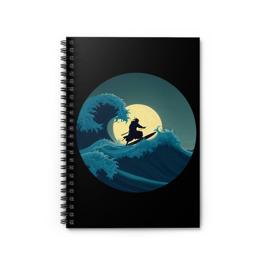 Surfing Samurai Spiral Notebook