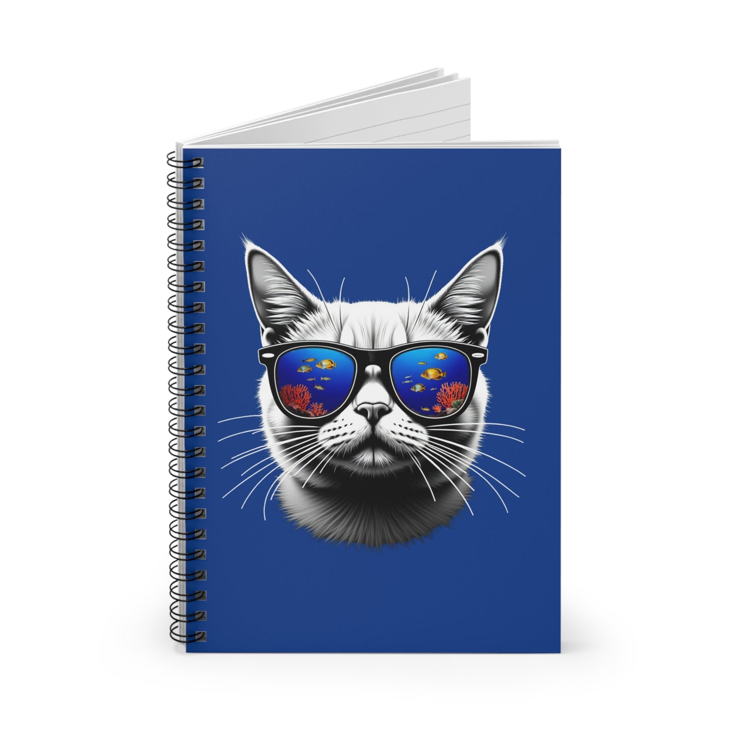 Cat with Fish Spiral Notebook