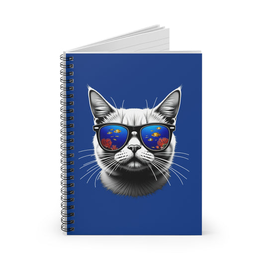 Cat with Fish Spiral Notebook