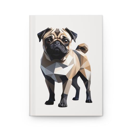 Geometric Pug Hardcover Journal