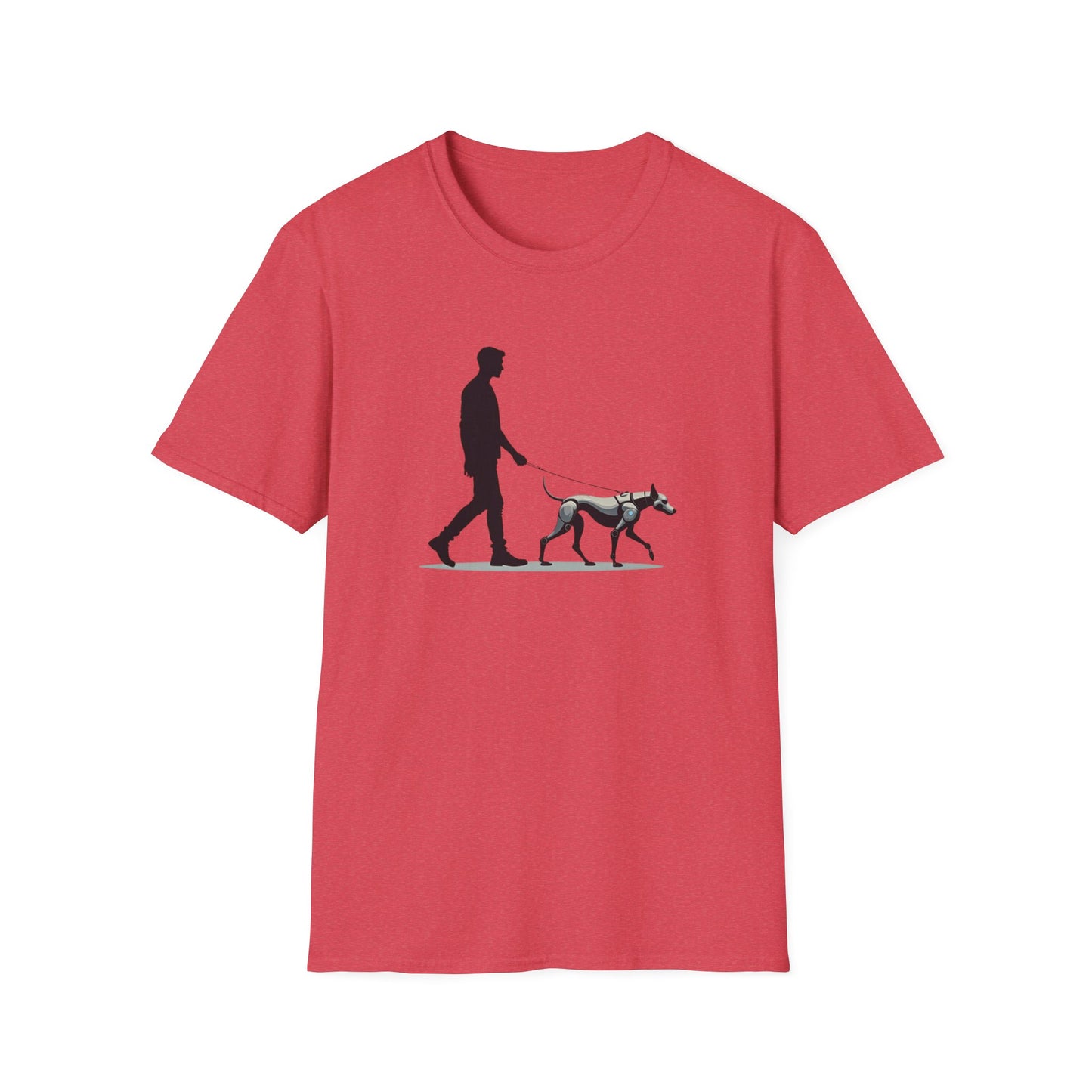 Robot Dog Walking Unisex Softstyle T-Shirt