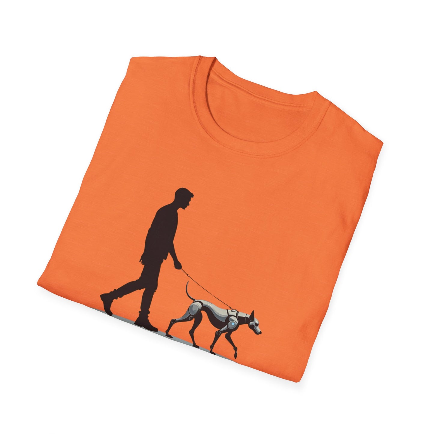 Robot Dog Walking Unisex Softstyle T-Shirt